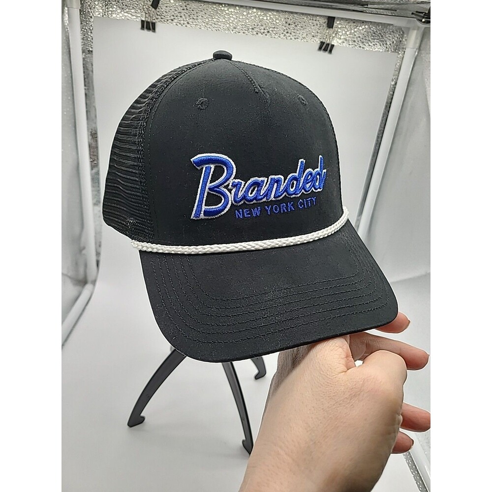 Legacy Snapback Mesh Back Trucker Hat Blue One Size - Branded New York City